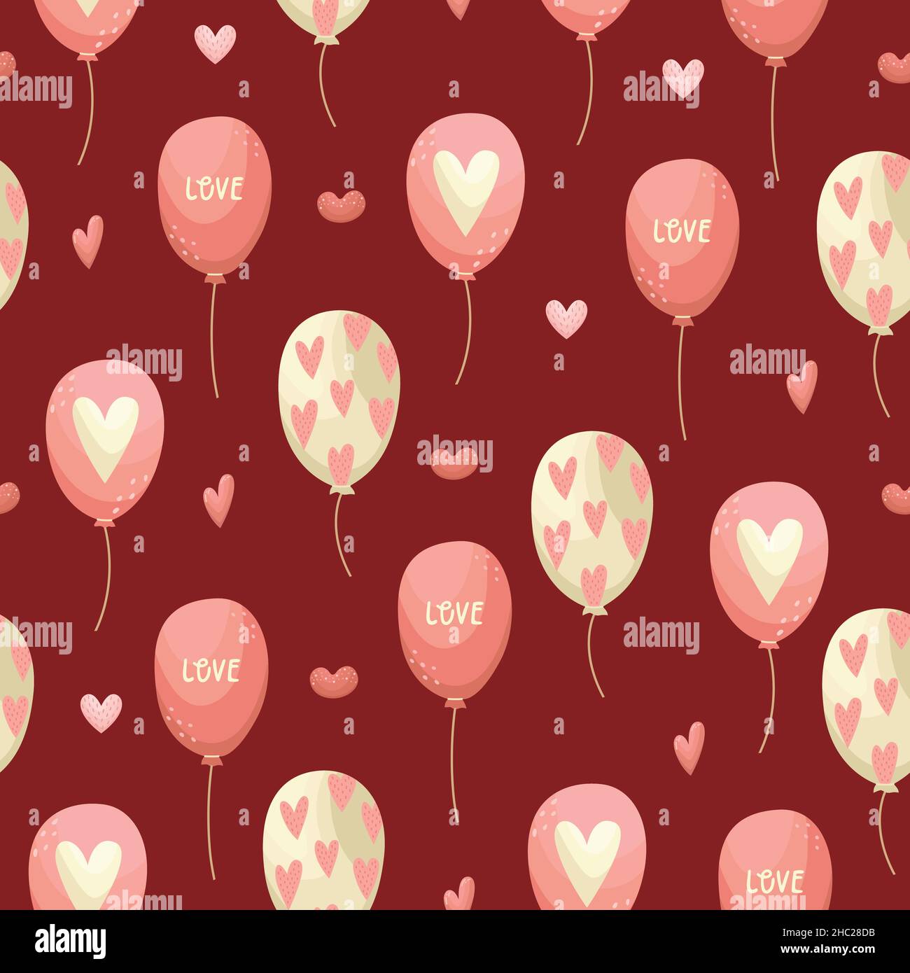Vector background with balloons and hearts. Valentines day Stock Vector ...