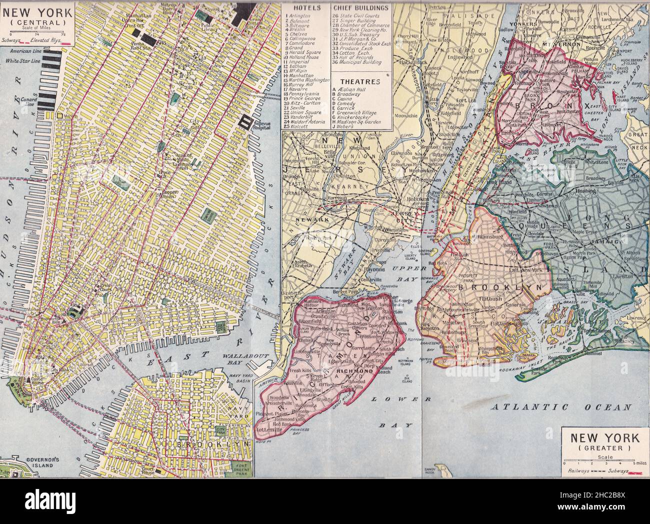 Vintage map of New York - Plan of the Business Section of Vintage map of New York - Plan of the Business Section of