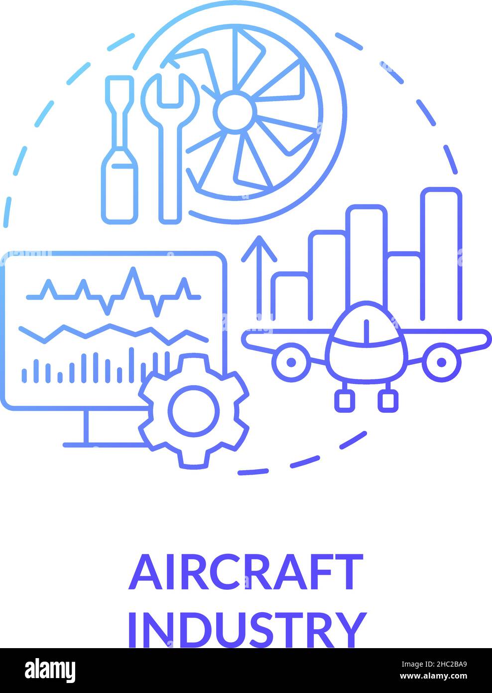 Aircraft industry blue gradient concept icon Stock Vector Image & Art ...