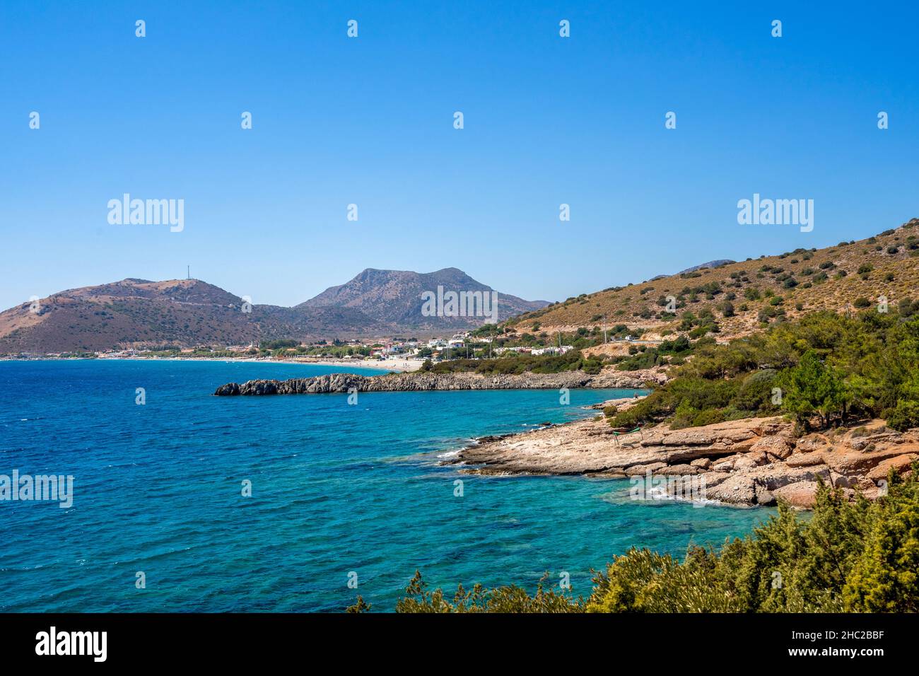 View of Aquarium Bay in Datca. Datca is a district of Mugla Province in southwest Turkey. Stock Photo