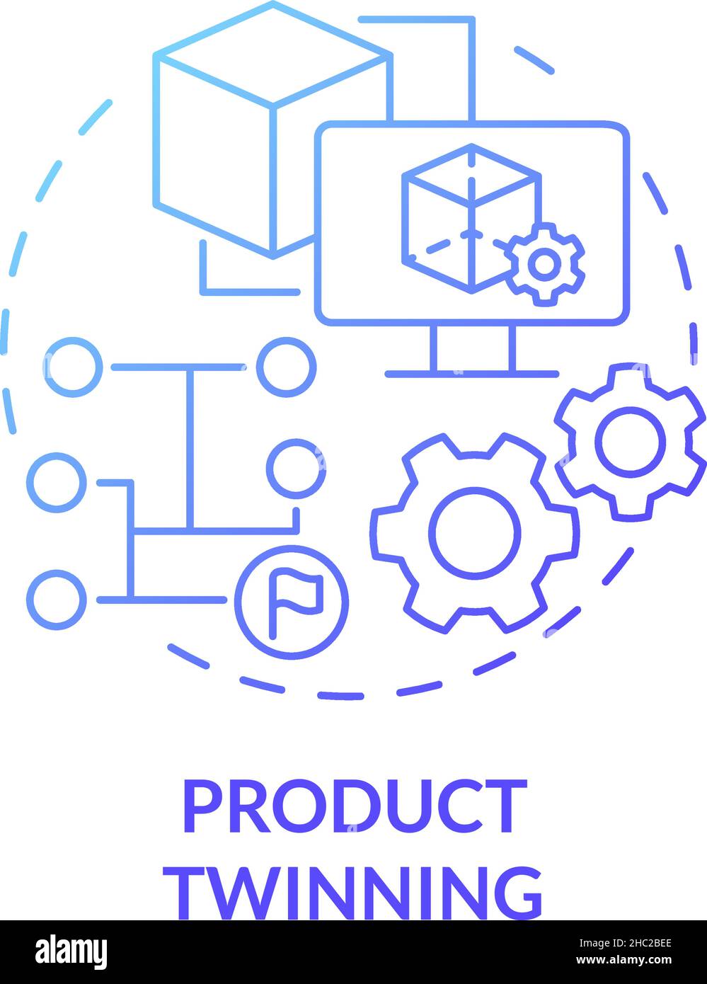 Product twinning blue gradient concept icon Stock Vector