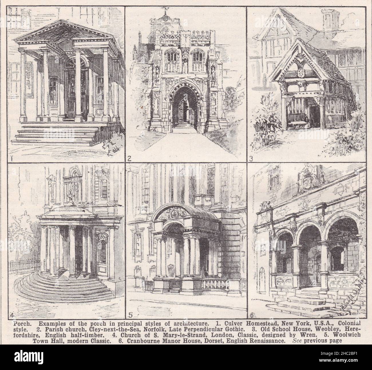 Vintage illustrations of the Porch 1930s Stock Photo - Alamy