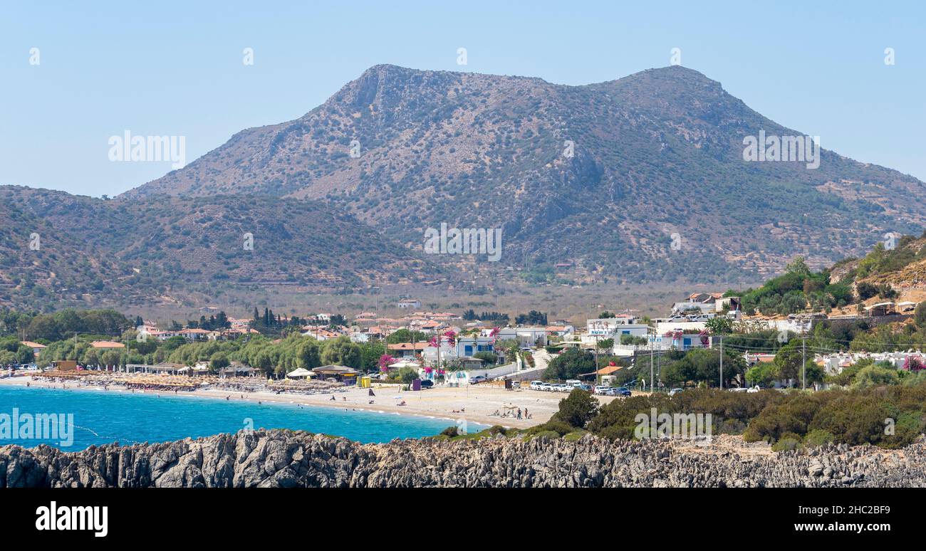 View of Palamutbuku holiday village in Datca. Datca is a district of Mugla Province in southwest Turkey. Stock Photo