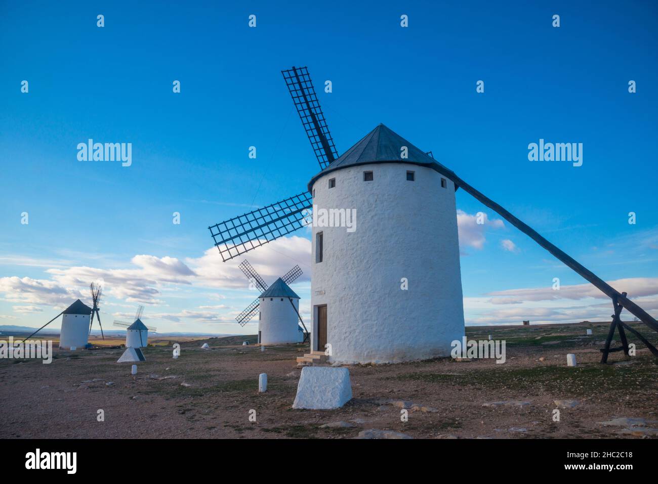 Windmills. Campo de Criptana, Ciudad Real province, Castilla La Mancha, Spain. Stock Photo