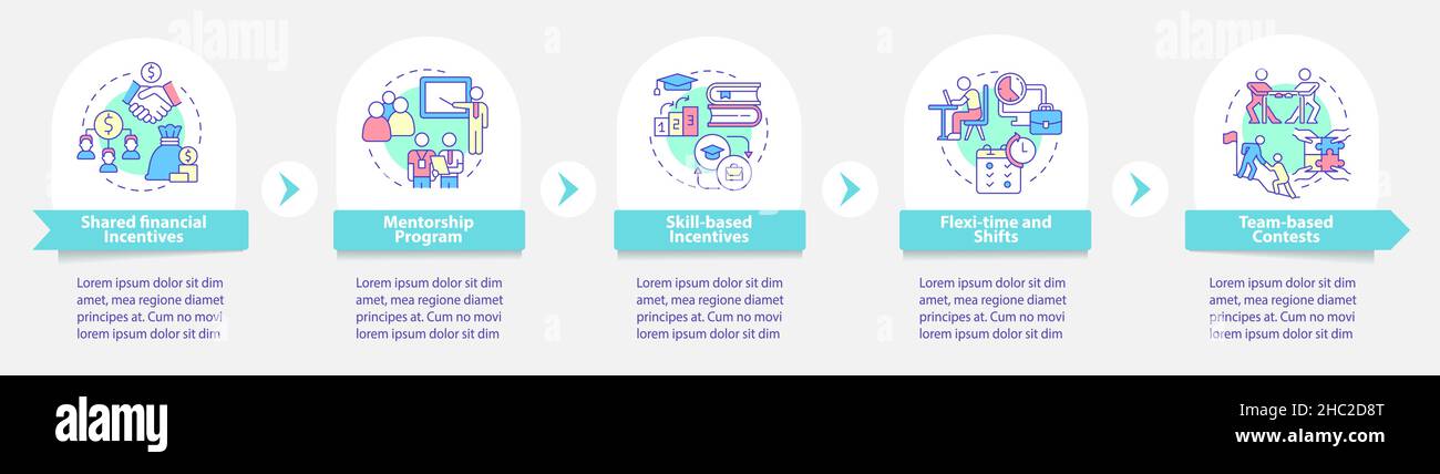Incentivising teamwork round infographic template Stock Vector