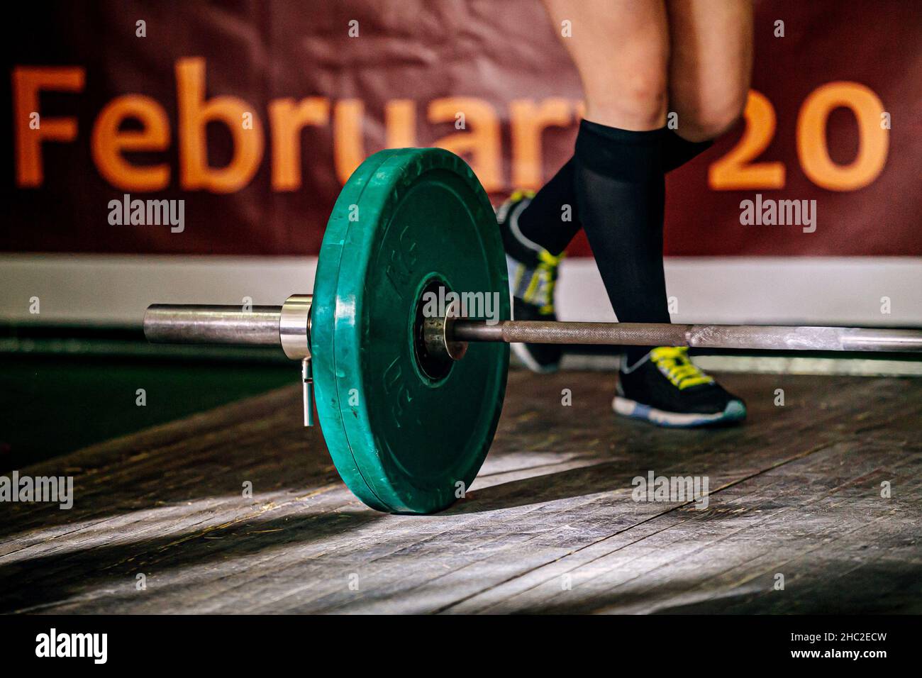 powerlifting competition athlete deadlift exercise Stock Photo