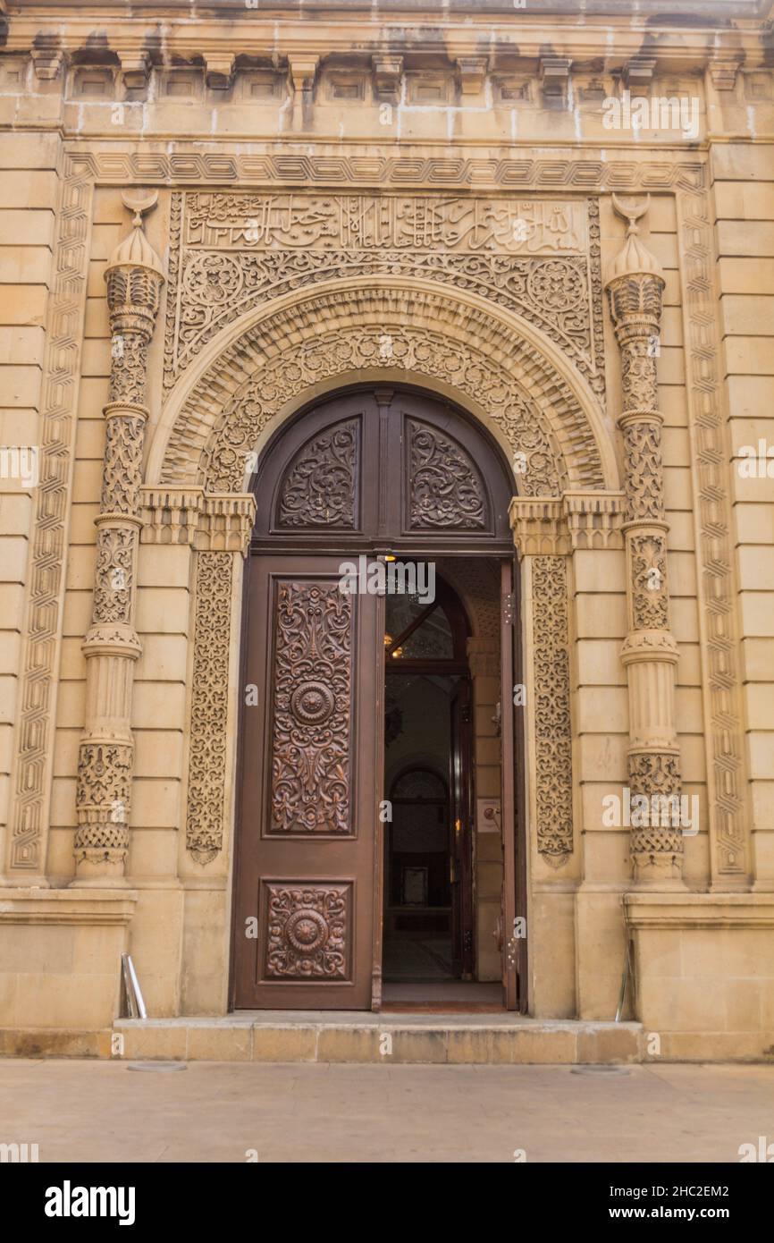 Door of Juma mosque in the old town in Baku, Azerbaijan Stock Photo