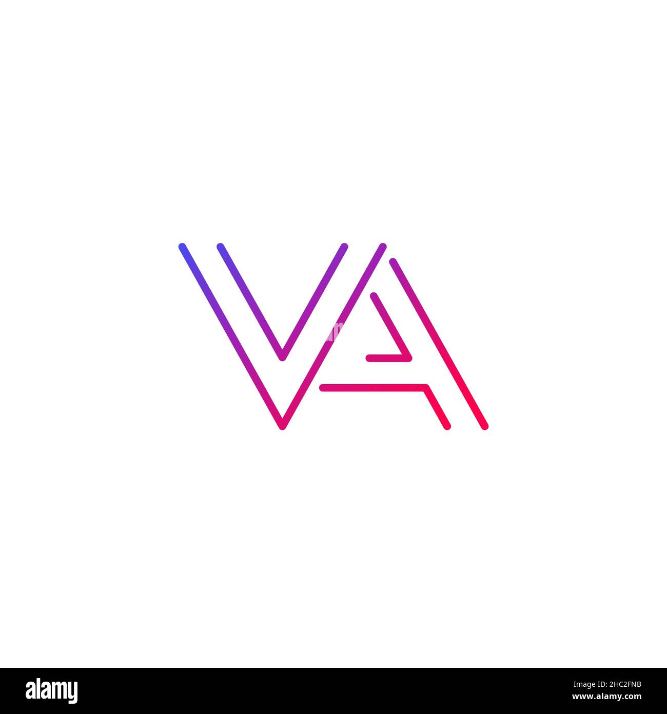 VA letters logo, line design Stock Vector