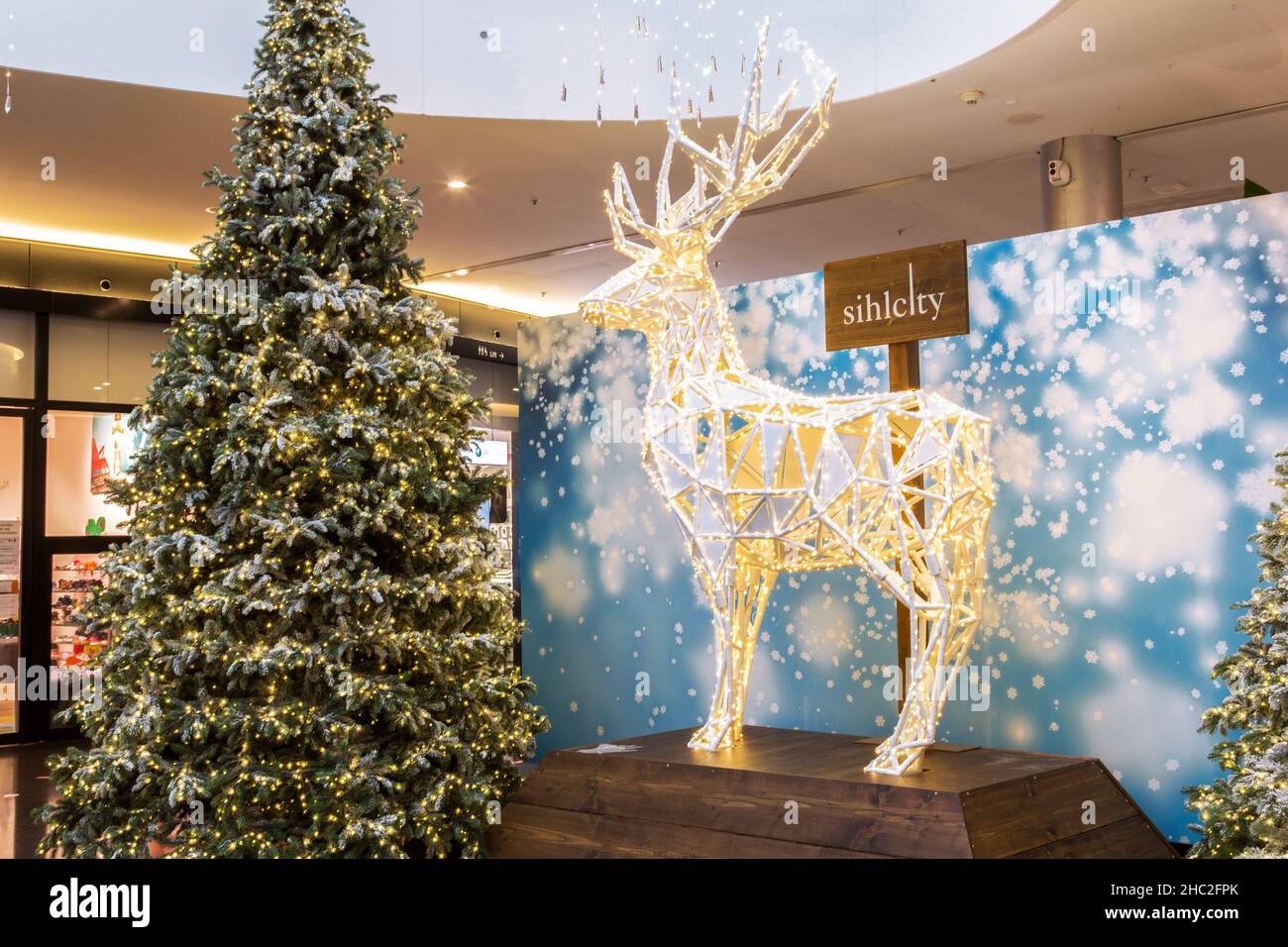 Zurich, Switzerland November 20. 2020 Christmas decoration in the