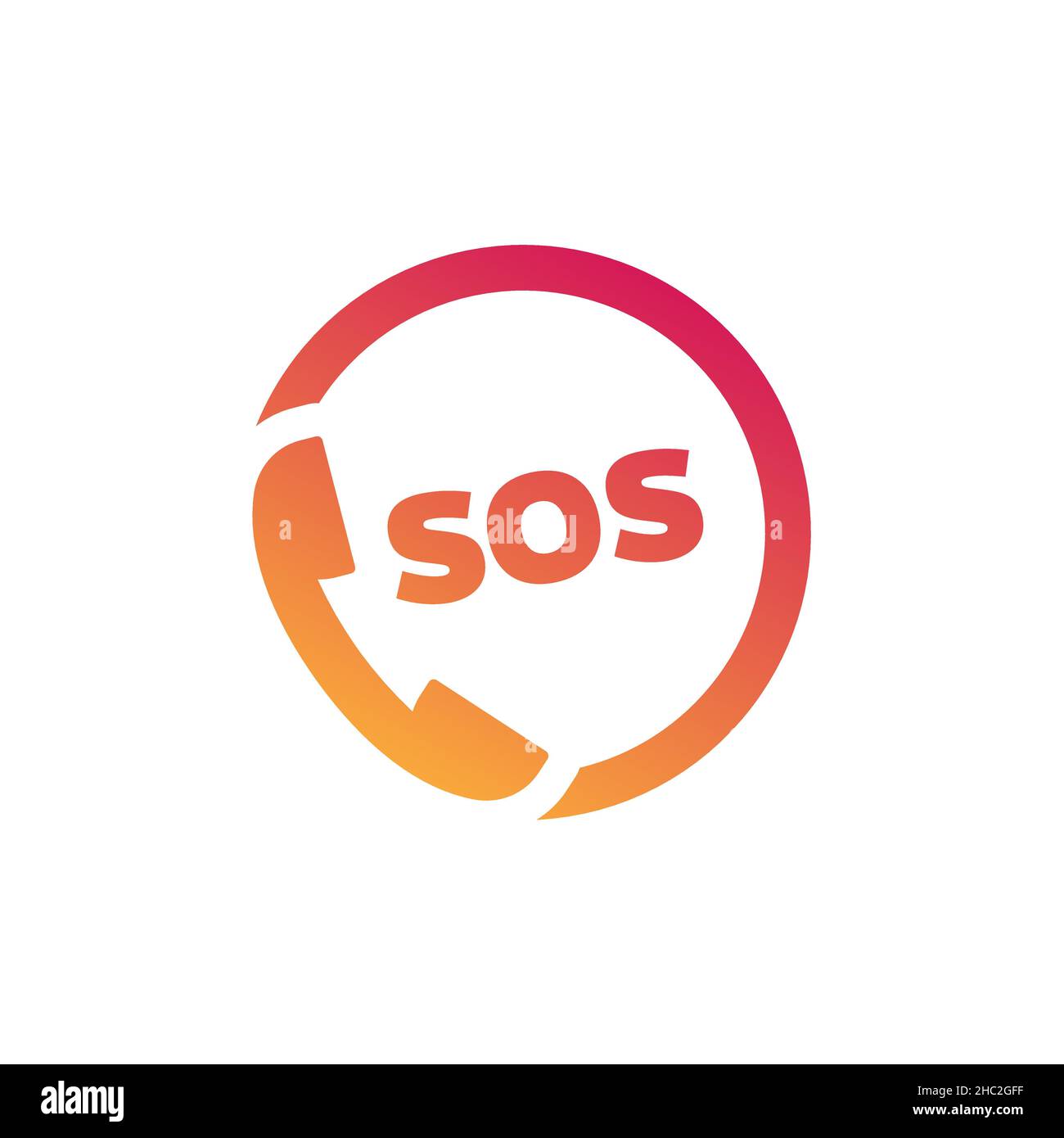 sos call icon on white Stock Vector