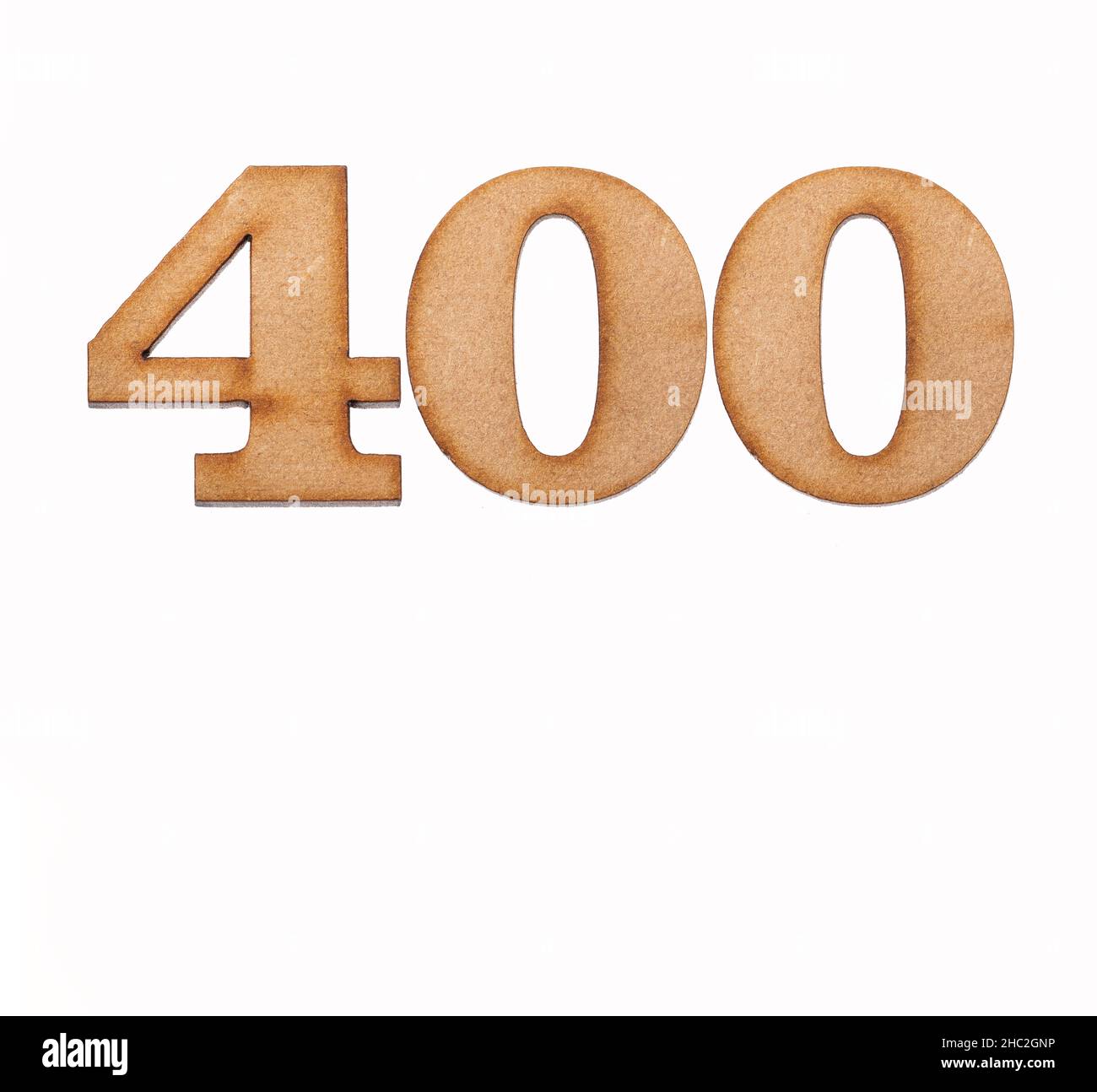 Number 400 in wood, isolated on white background Stock Photo - Alamy