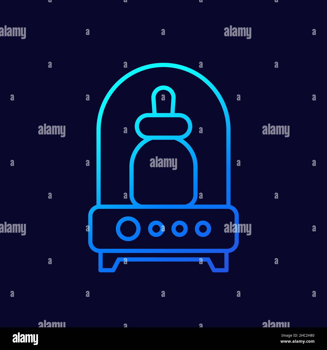 Baby bottle sterilizer line vector icon Stock Vector