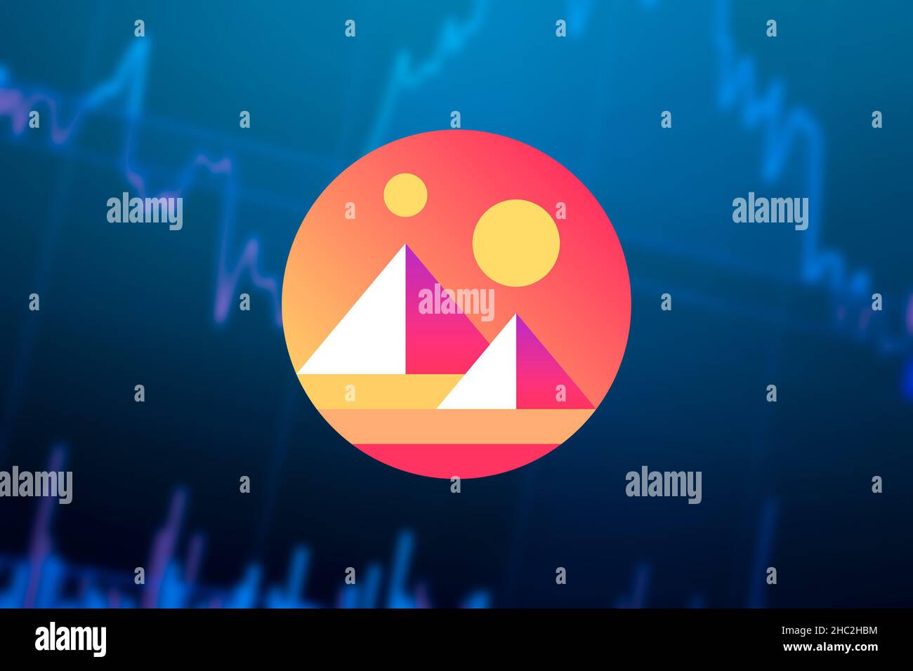 Decentraland Cryptocurrency. MANA coin growth chart on the exchange, chart  Stock Photo - Alamy