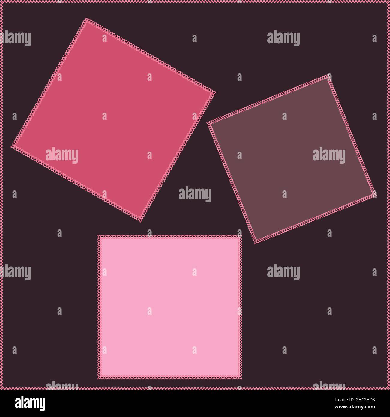 Seamless pattern on a square background - patchwork quilt. Design element of books, notebooks, postcards, interior items. Stock Vector