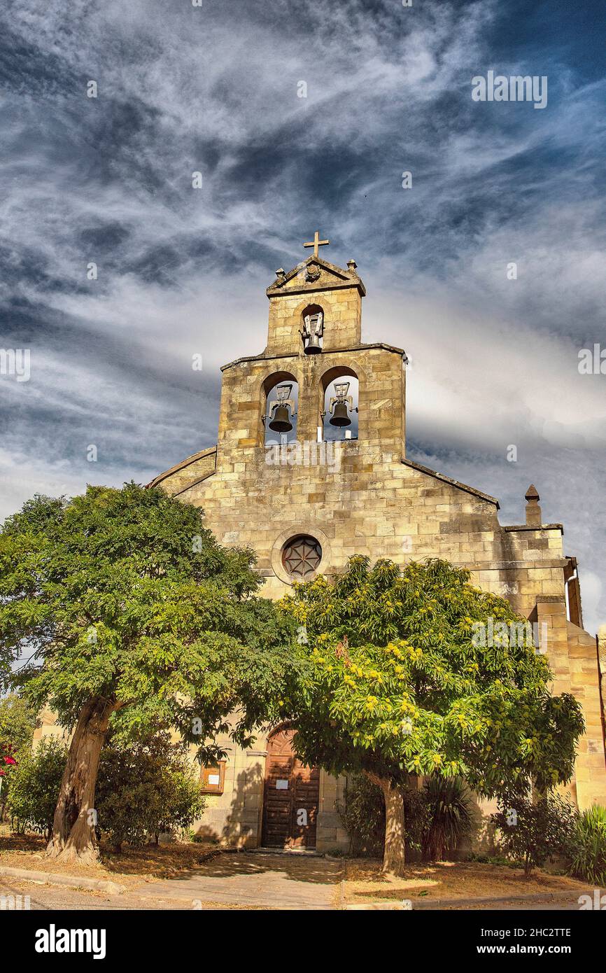 Romanesque church of San Andres in Rocamundo. Stock Photo