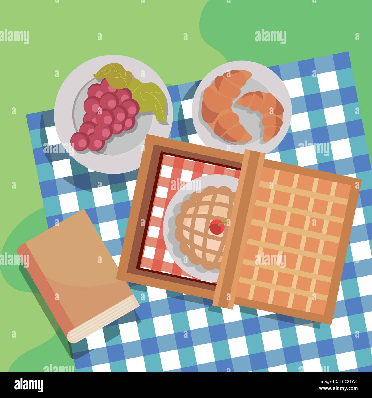 picnic basket and food Stock Vector Image & Art - Alamy