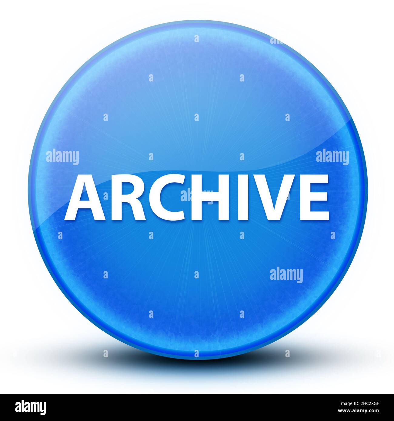 Archive eyeball glossy elegant blue round button abstract illustration ...