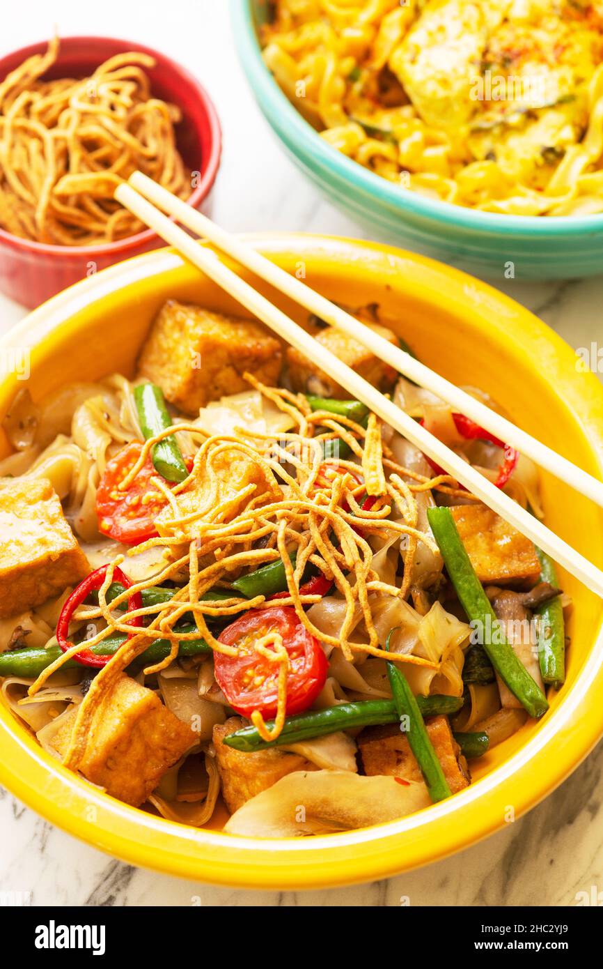 Hangover Noodles, and Northern Thai Curry Niidles Stock Photo