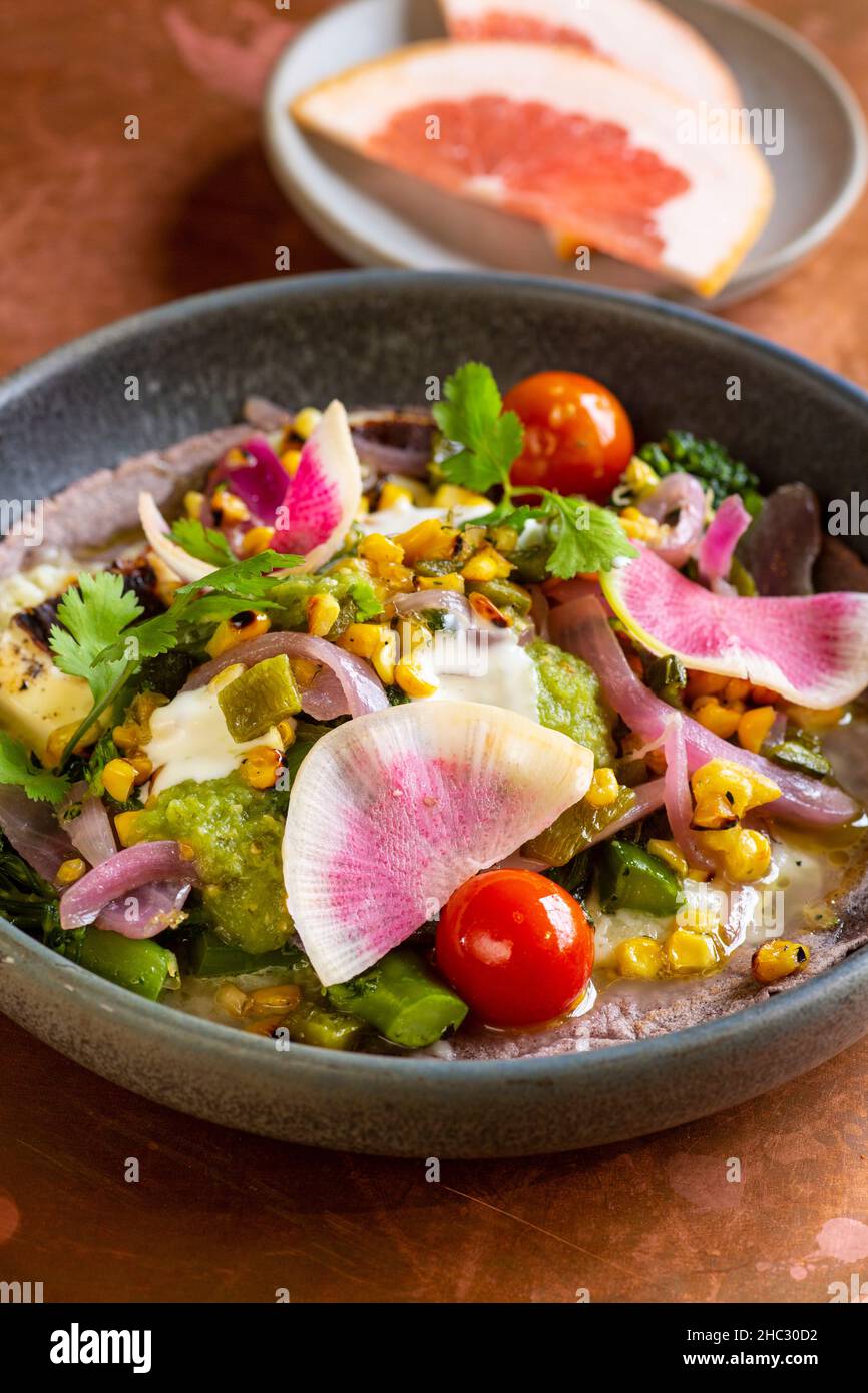 Mercado Quesadilla, The Project in the Funk Zone, Santa Barbara, California Stock Photo