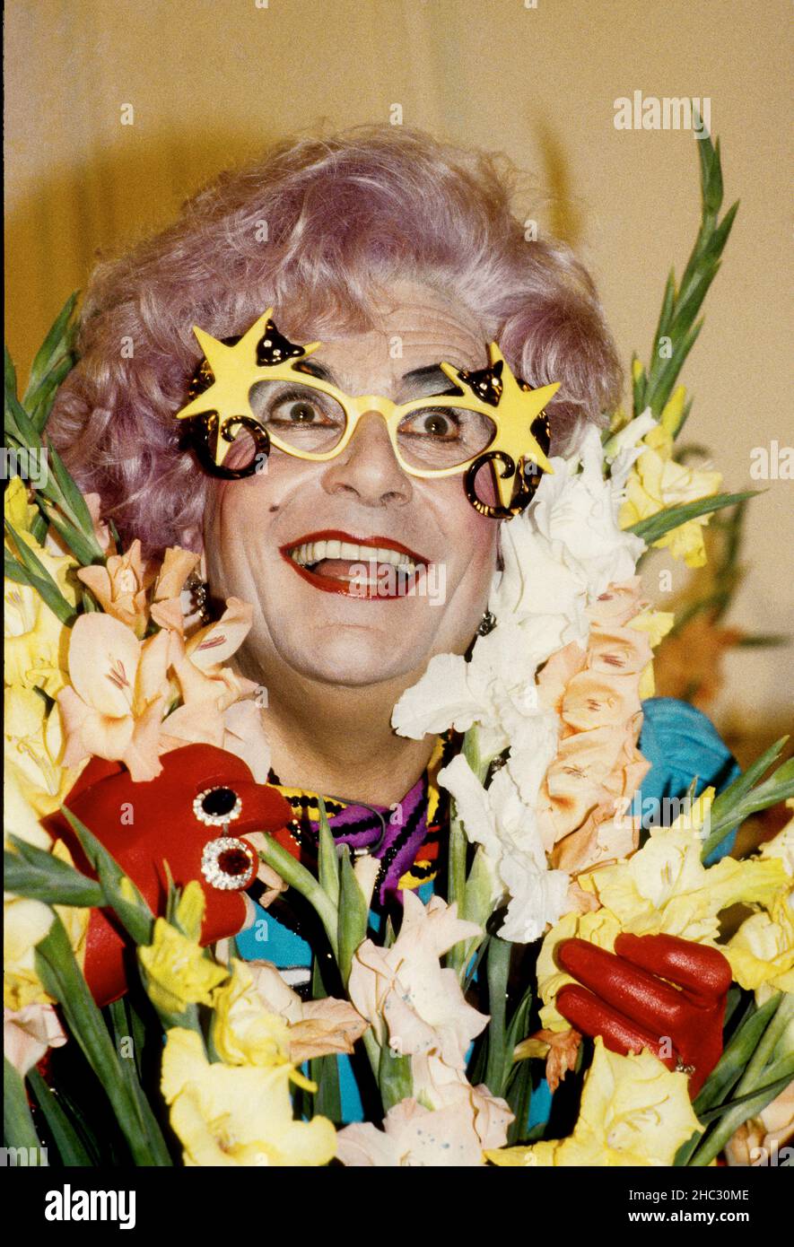 Australian comedy actor Barry Humphreys as Dame Edna Everage Stock Photo