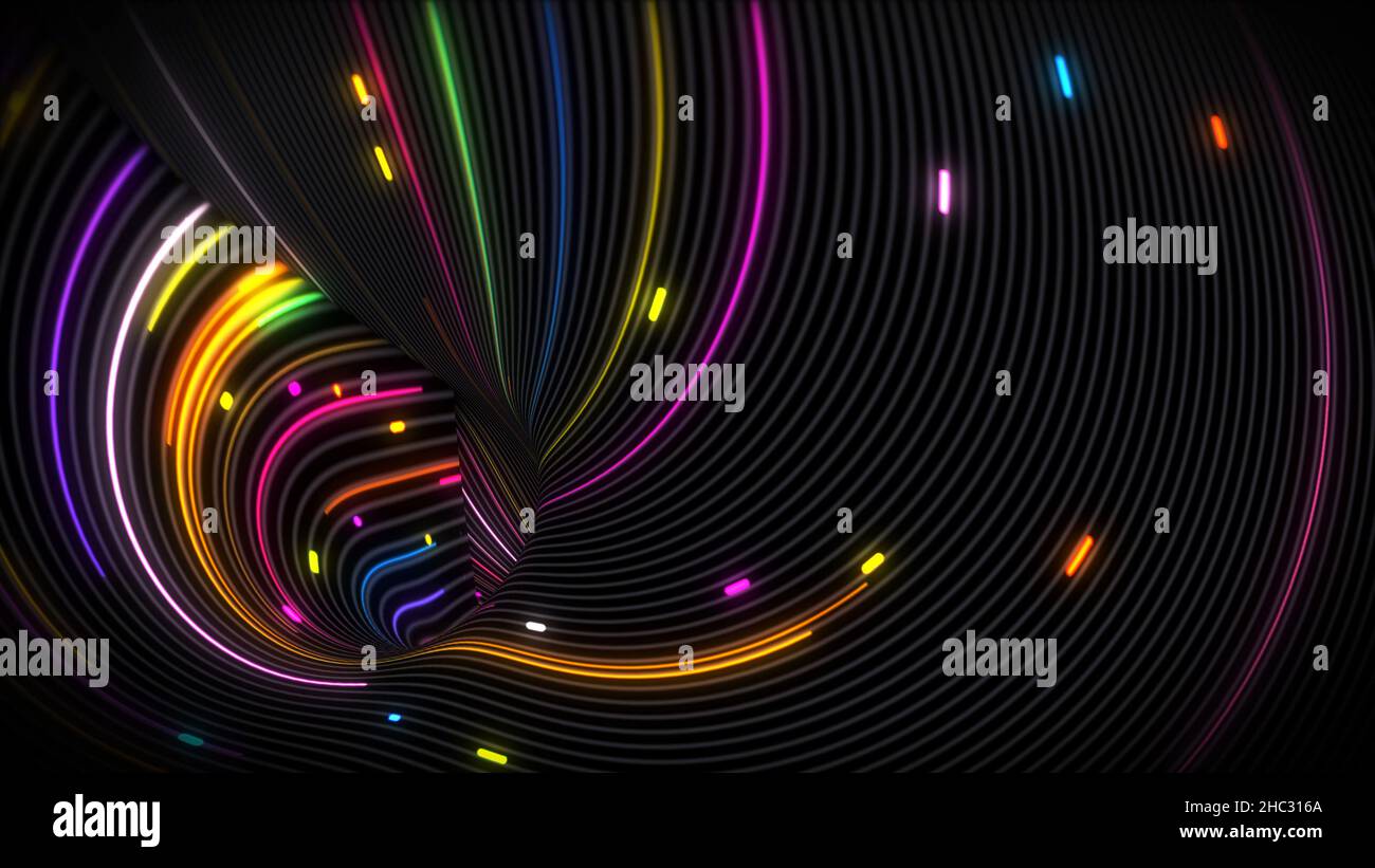 3D rendering spiral bright vortex flows of light on a surface with ...