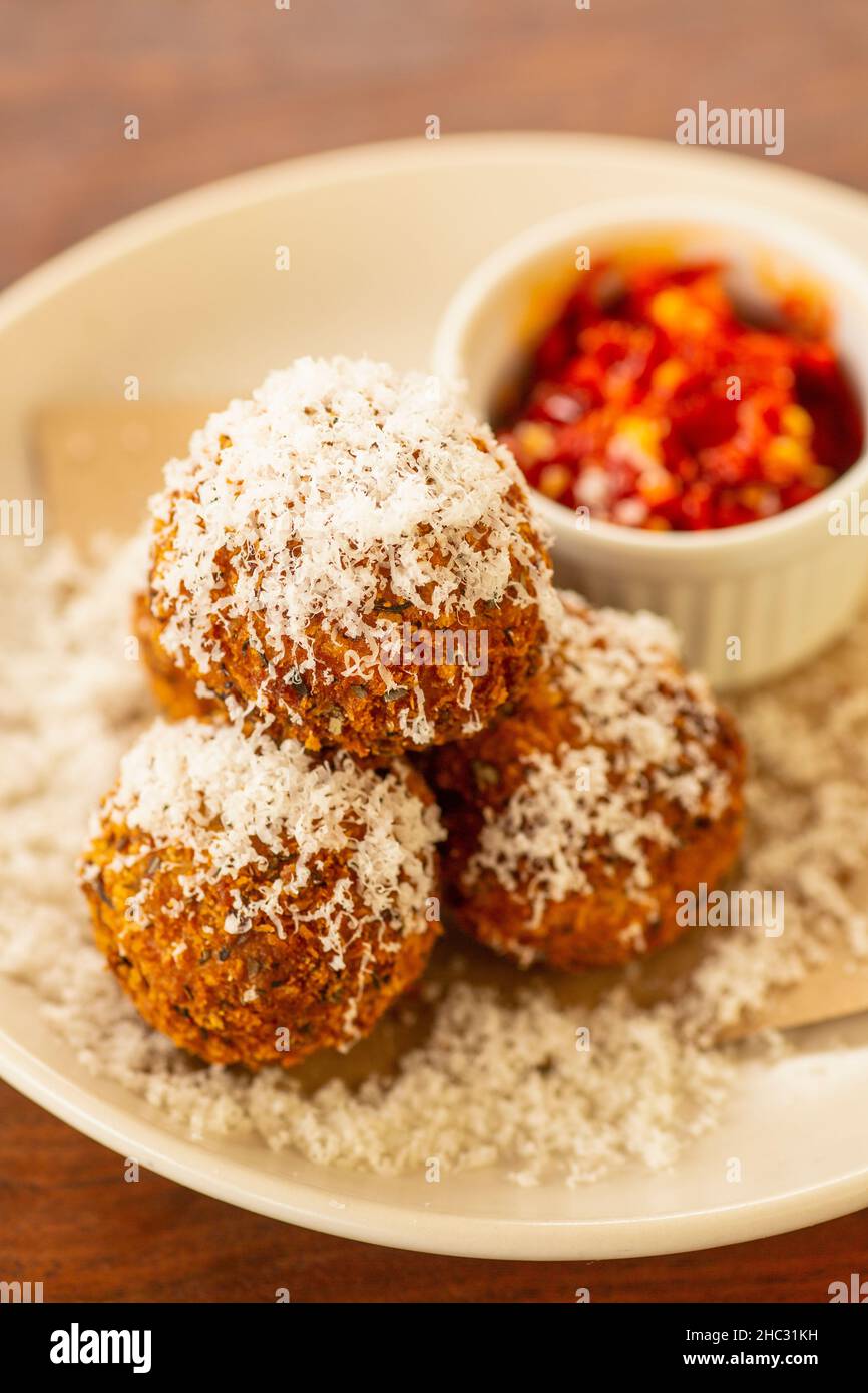fried risotto balls, Stock Photo