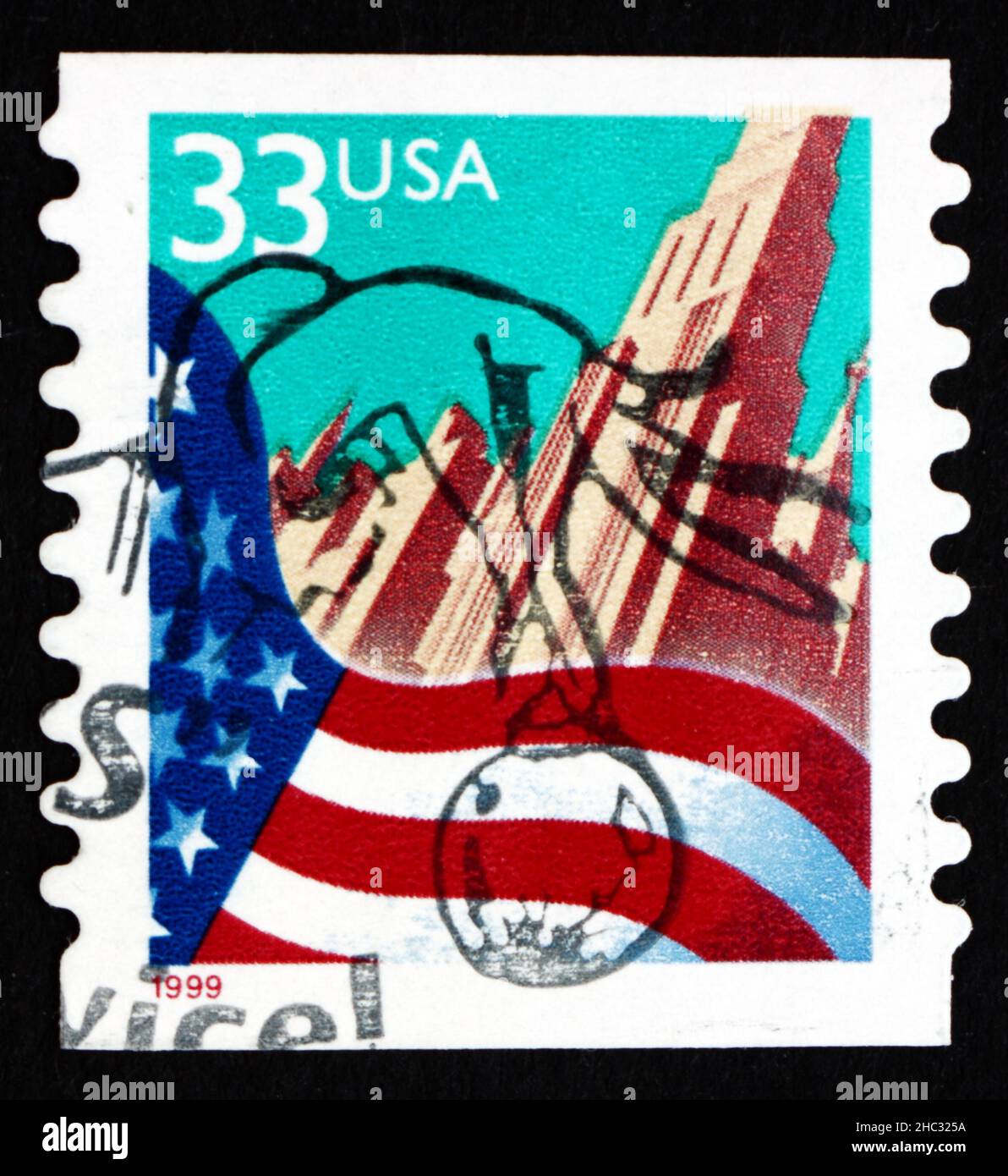 Postal stamp american flag hi-res stock photography and images - Alamy