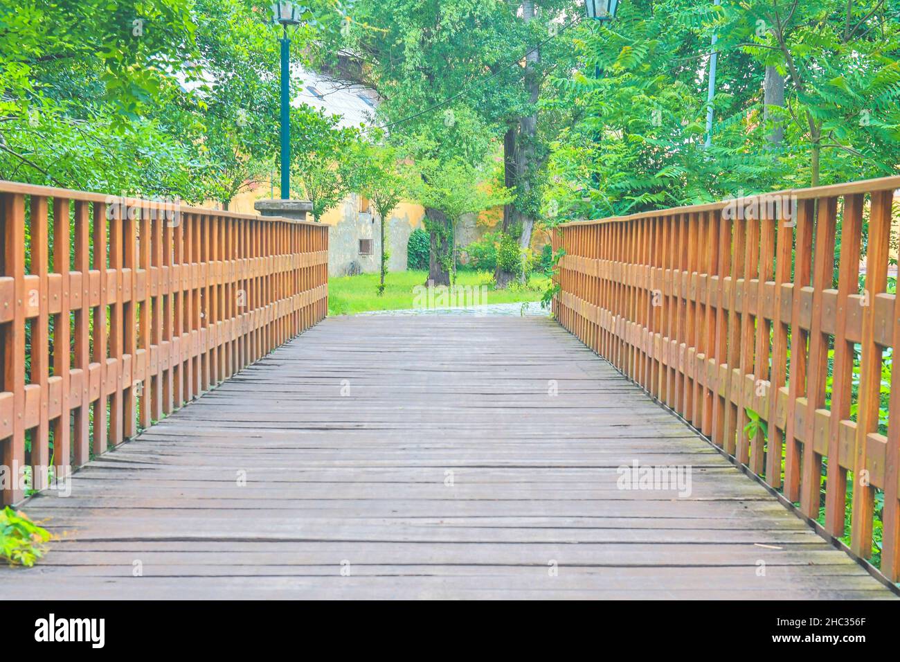 Perspective old wood bridge hi-res stock photography and images - Alamy