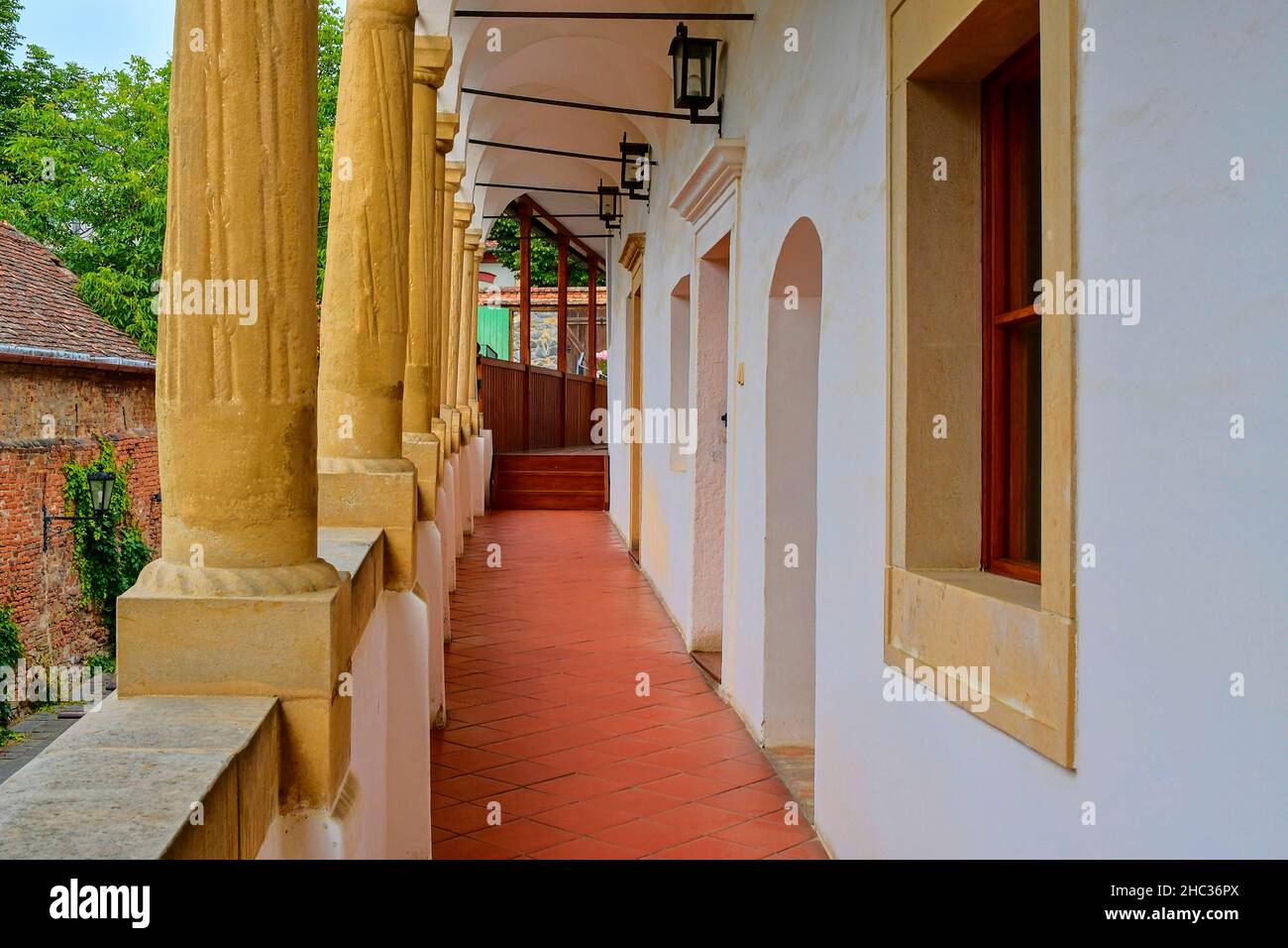 View on romantic urban scenery. Historic urban backyard. Renaissance ...