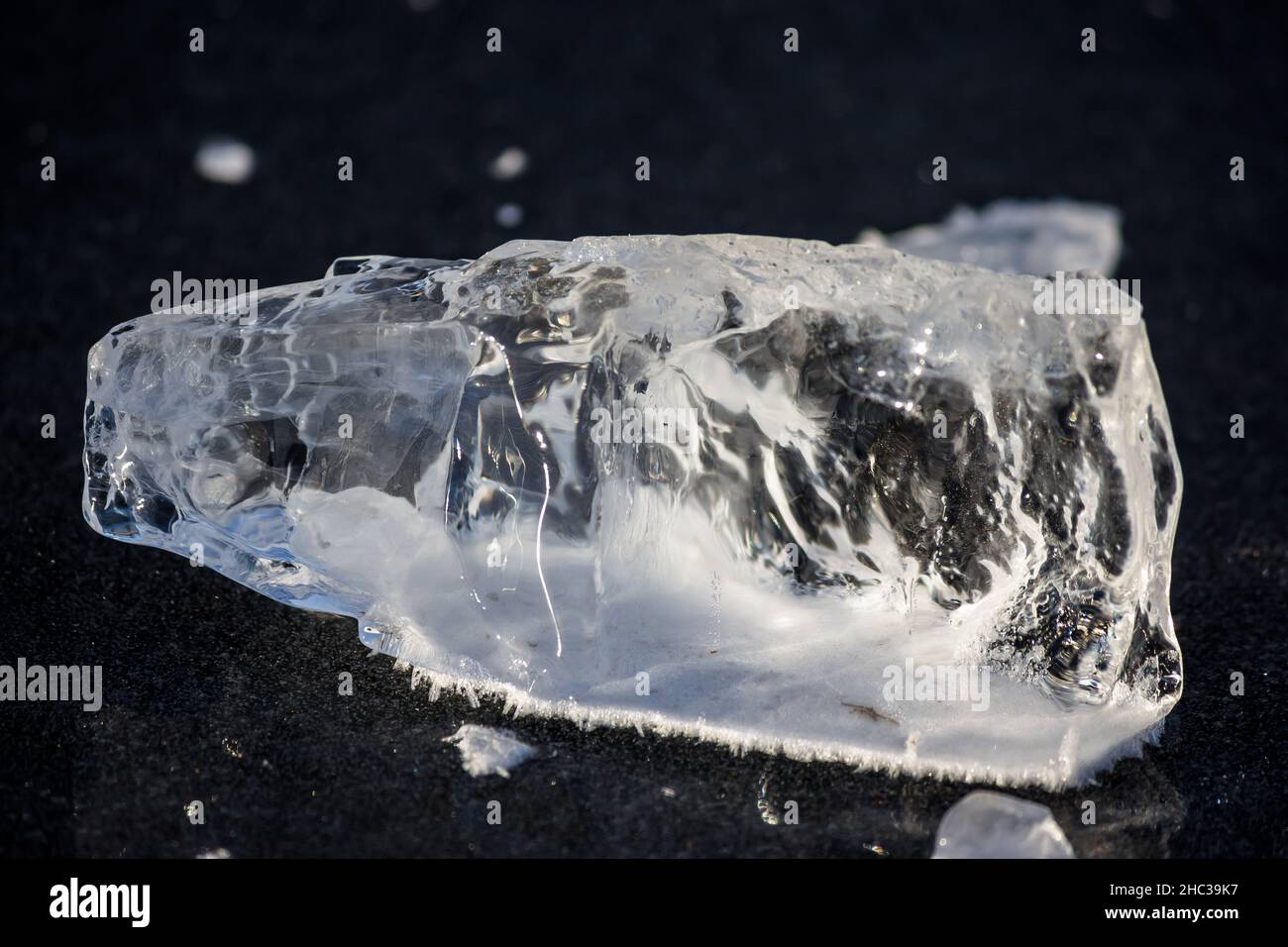 Beautiful piece of transparent ice on the river Stock Photo - Alamy