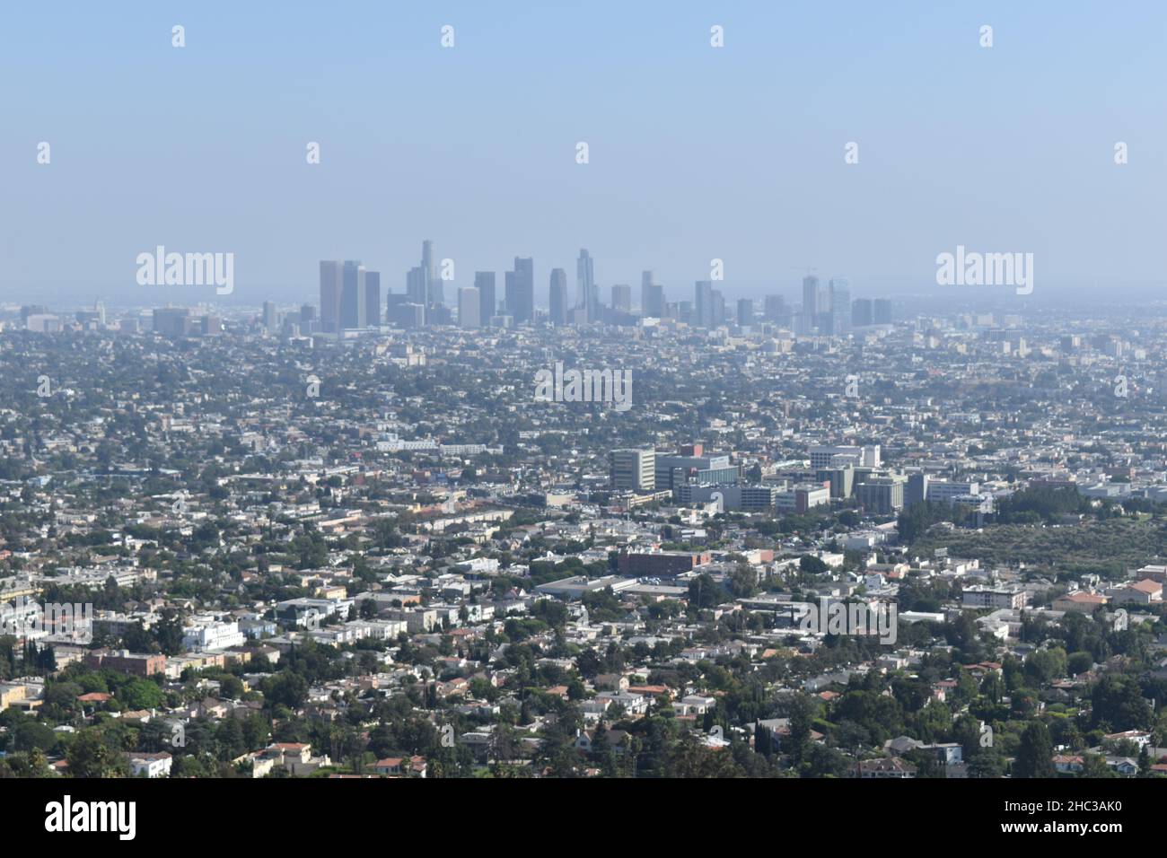 Downtown L.A. from the Griffith Observatory Stock Photo