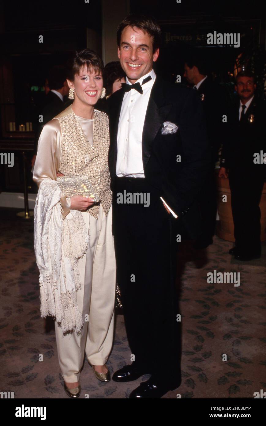 Mark Harmon and Pam Dawber at The 44th Annual Golden Globe Awards January 31, 1987 Credit: Ralph Dominguez/MediaPunch Stock Photo