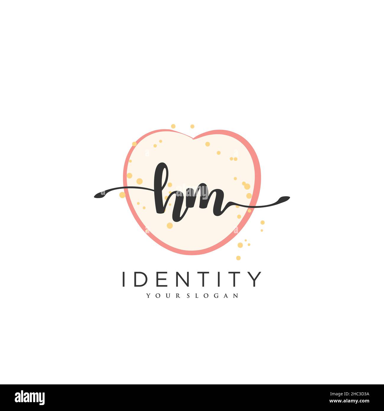 HM Handwriting logo vector art of initial signature, wedding, fashion, jewerly, boutique, floral and botanical with creative template for any company Stock Vector