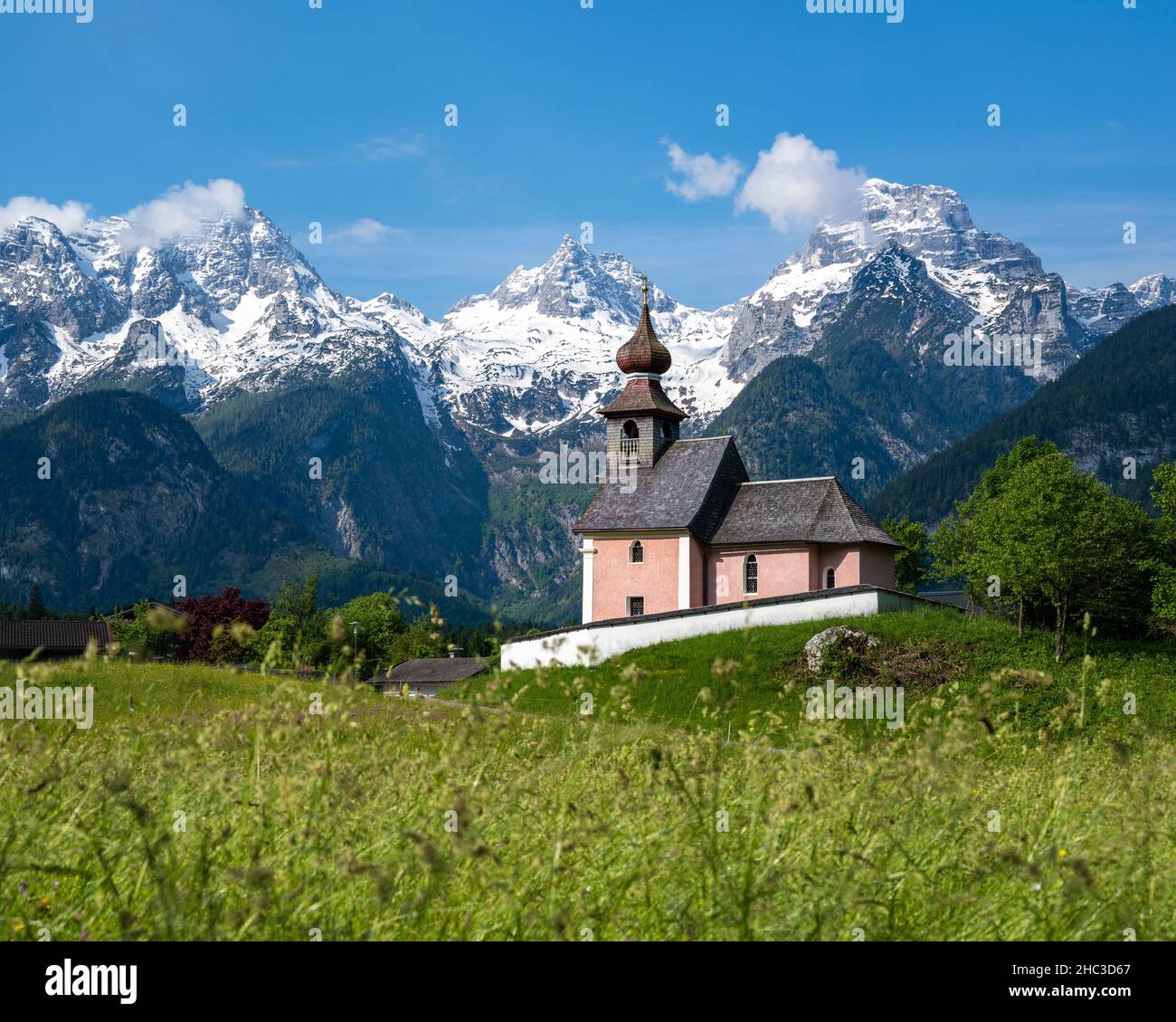 Church in an idyllic alpine landscape, Lofer, Salzburger Land, Austria Stock Photo