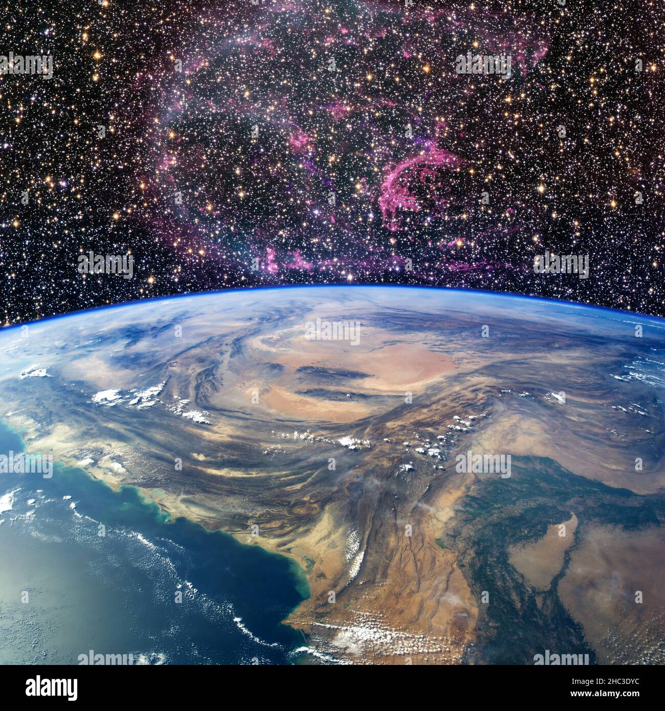 Pakistan from space. Elements of this image furnished by NASA Stock