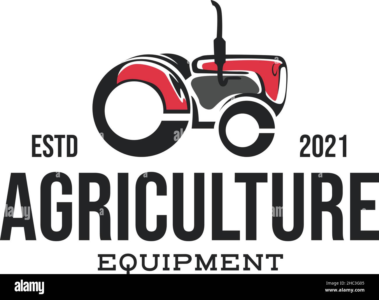 Modern AGRICULTURE EQUIPMENT farm logo design Stock Vector
