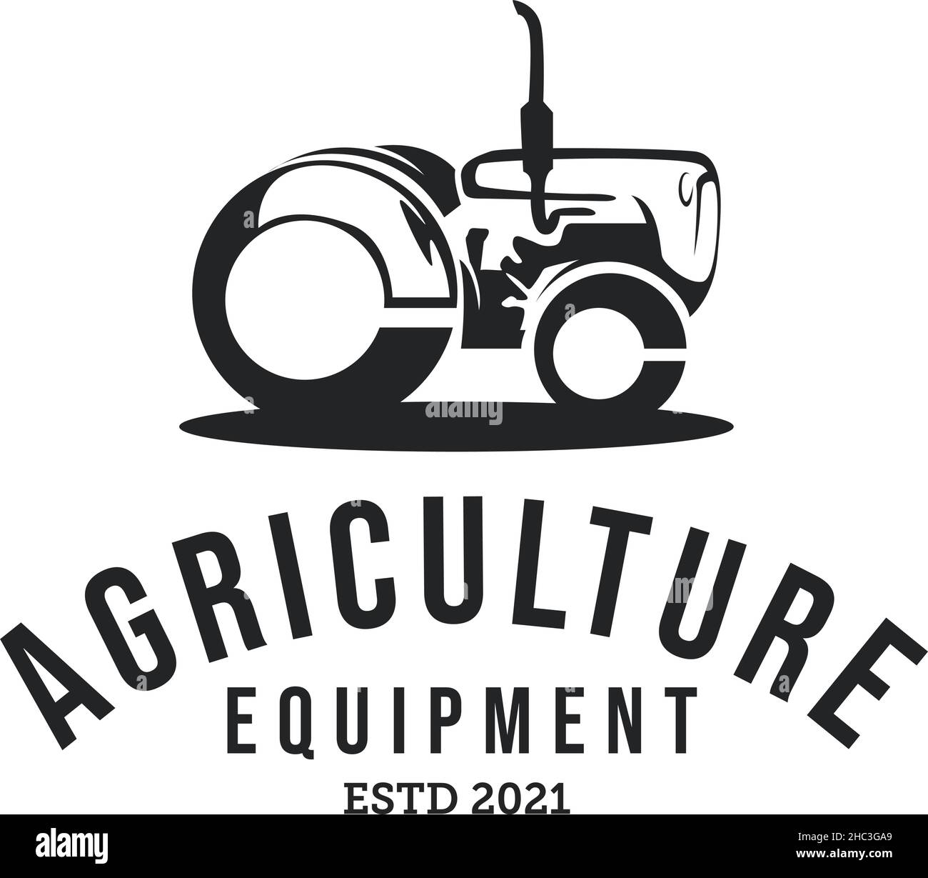 Modern AGRICULTURE EQUIPMENT farm logo design Stock Vector