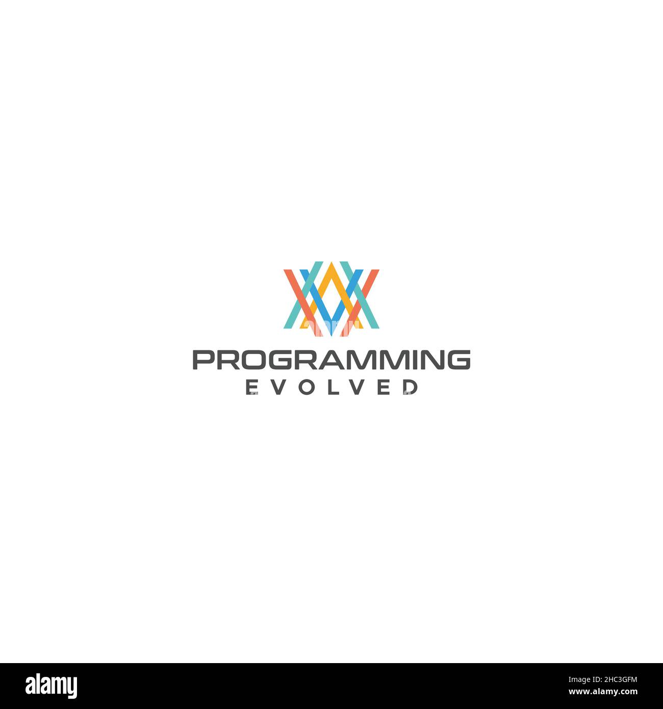 Modern flat colorful PROGRAMMING smart logo design Stock Vector Image ...