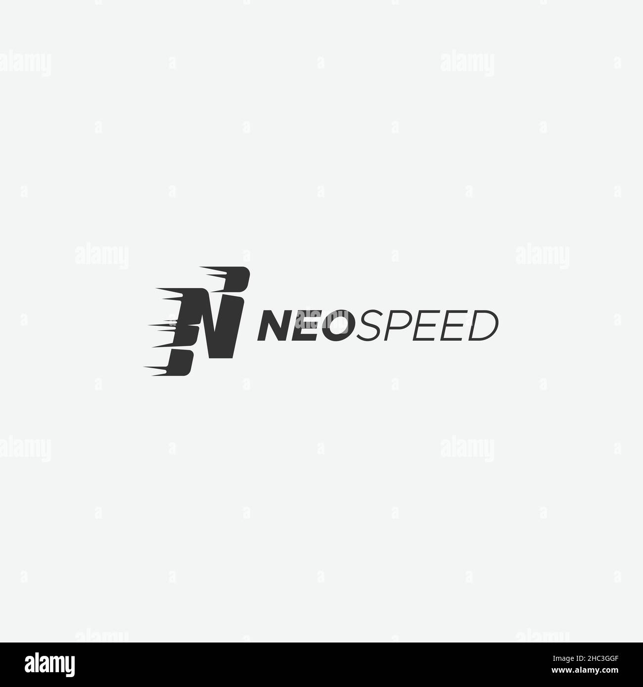 Modern flat initial N NEO SPEED turbo logo design Stock Vector