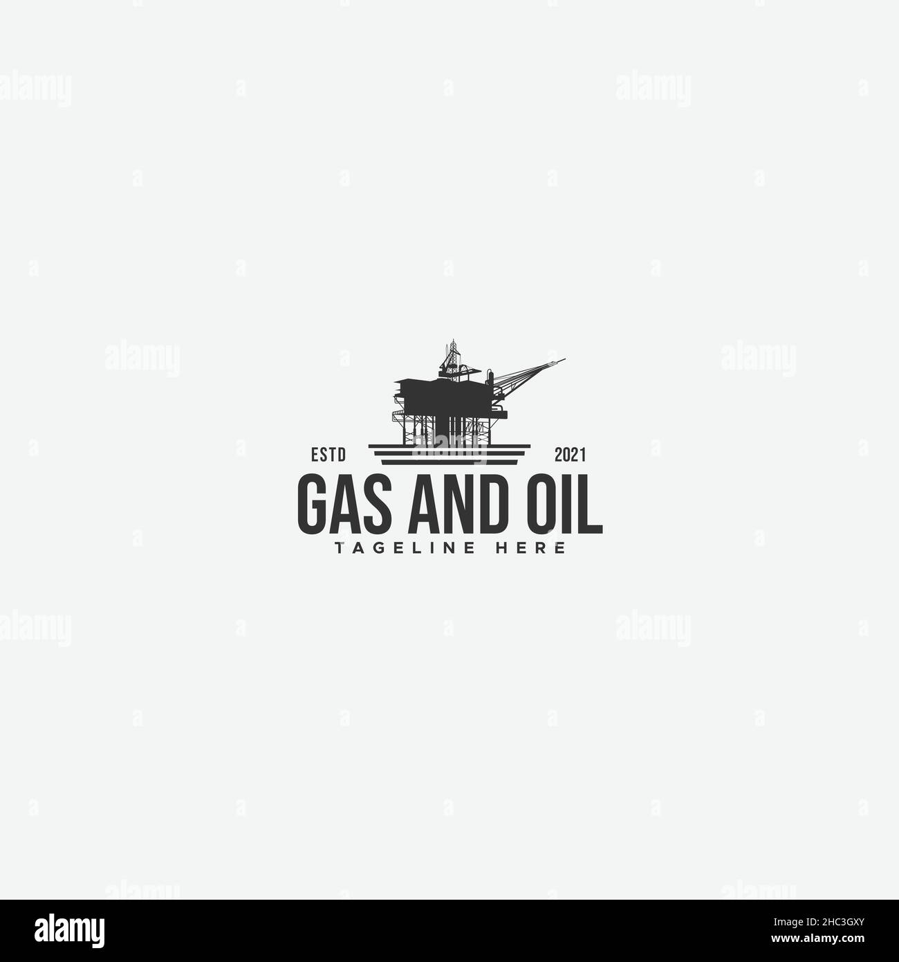 Modern silhouette GAS AND OIL earth logo design Stock Vector