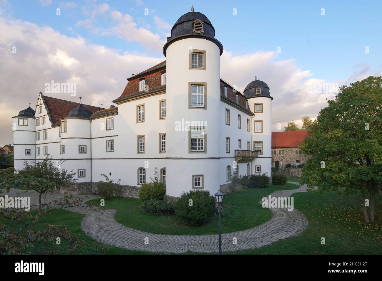 Schloss Pfedelsbach in der ehemaligen Grafschaft Hohenlohe Stock Photo
