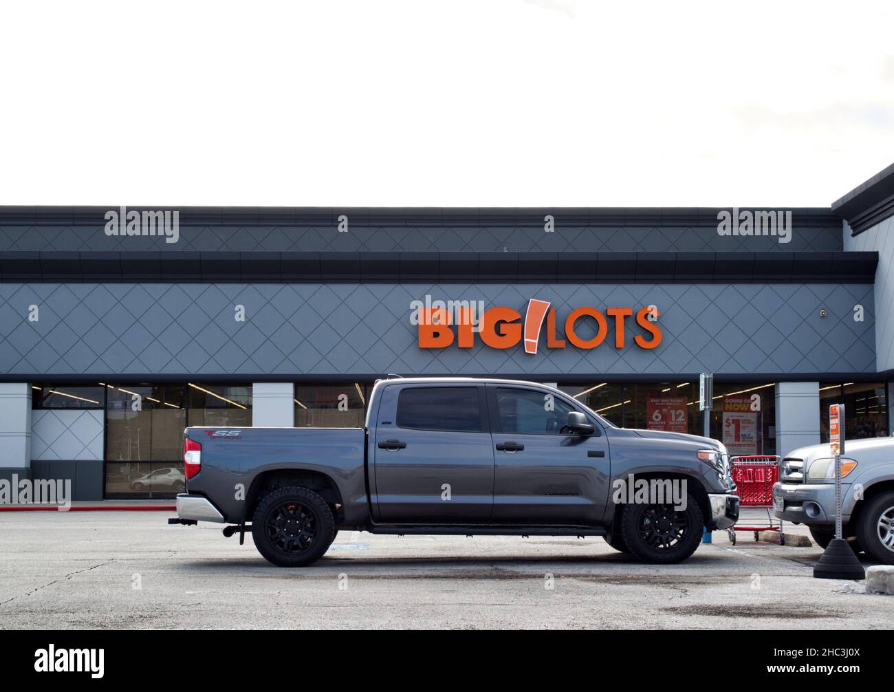 Houston, Texas USA 11122021 Big Lots storefront and parking lot in
