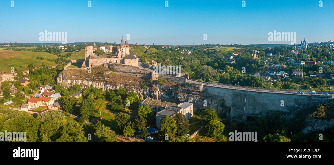 Premium Photo  Aerial view of a medieval castle fortress in the city of  klodzko poland