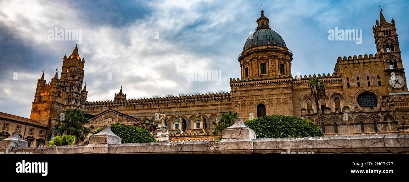 The beautiful Cathedral of Palermo. Stock Photo