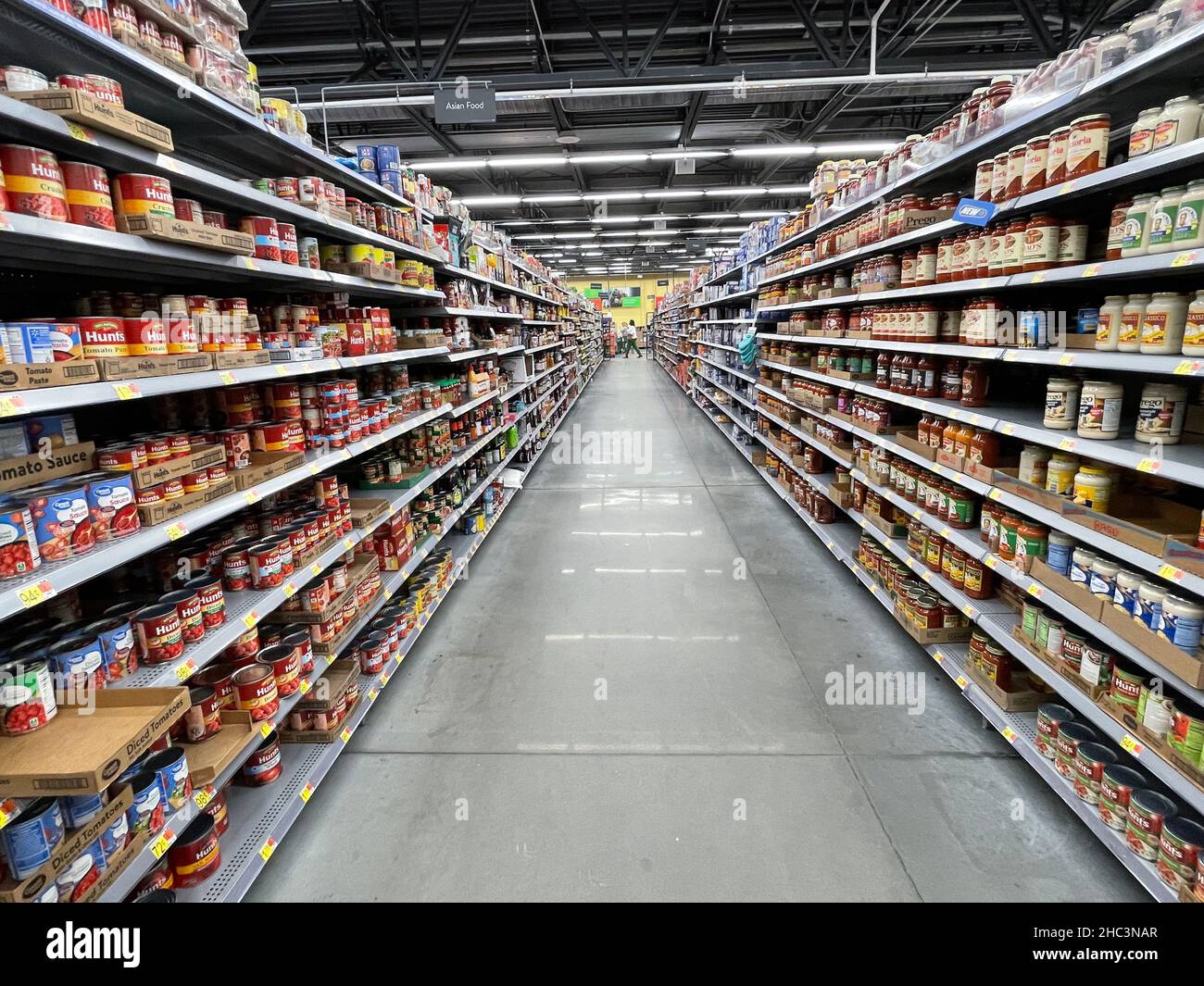 Martinez, Ga USA 12 23 21 Walmart retail grocery store interior