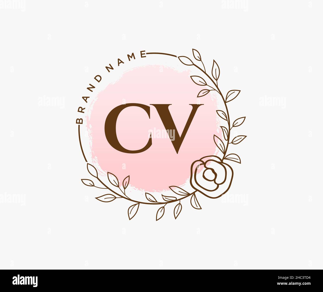 CV feminine logo. Usable for Nature, Salon, Spa, Cosmetic and Beauty Logos. Flat Vector Logo Design Template Element. Stock Vector