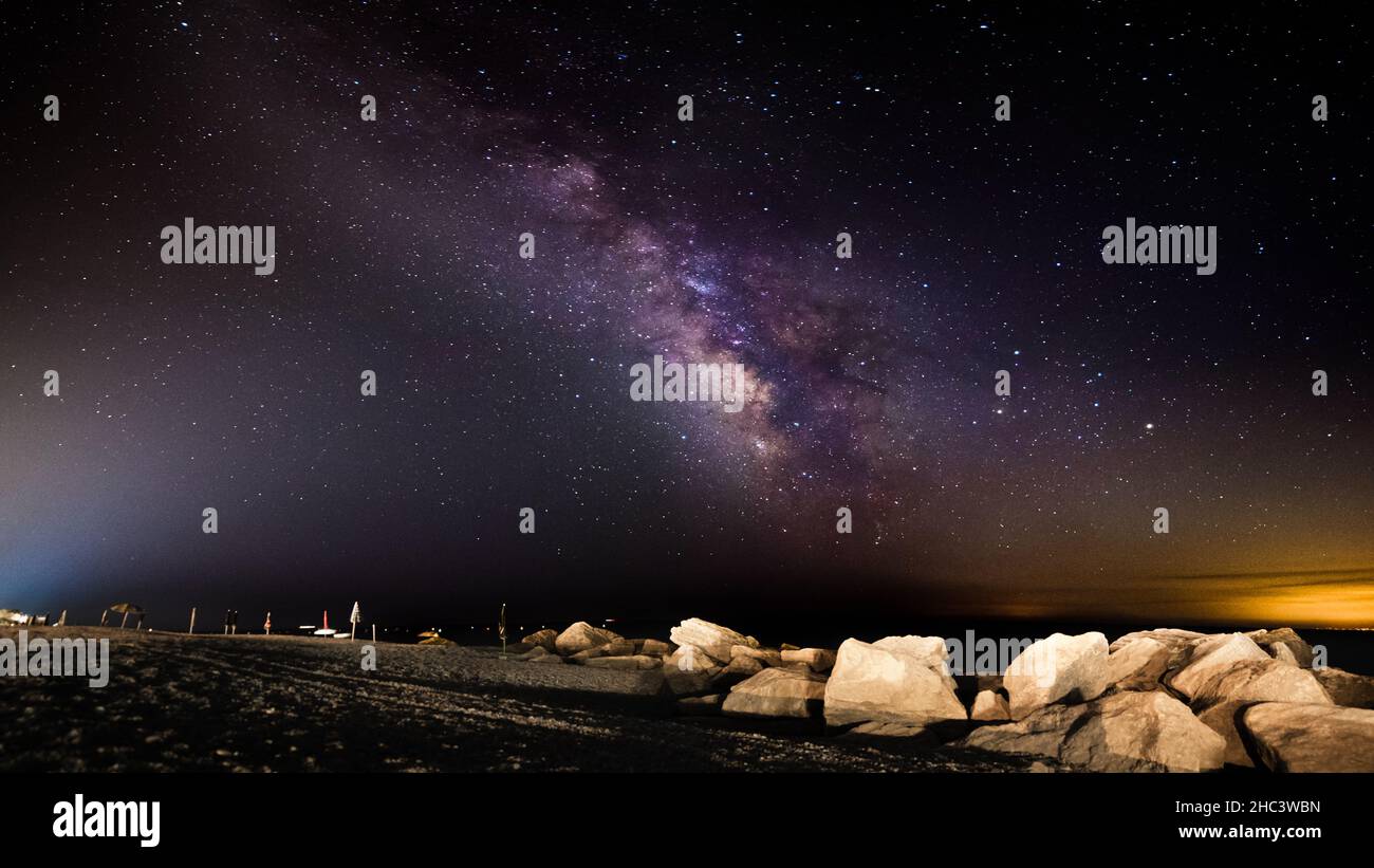 Milky way in the night sky Stock Photo - Alamy