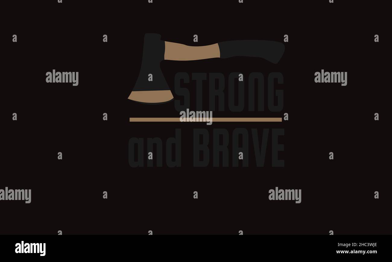 strong brave axe adventure outdoor monogram text vector template Stock Vector