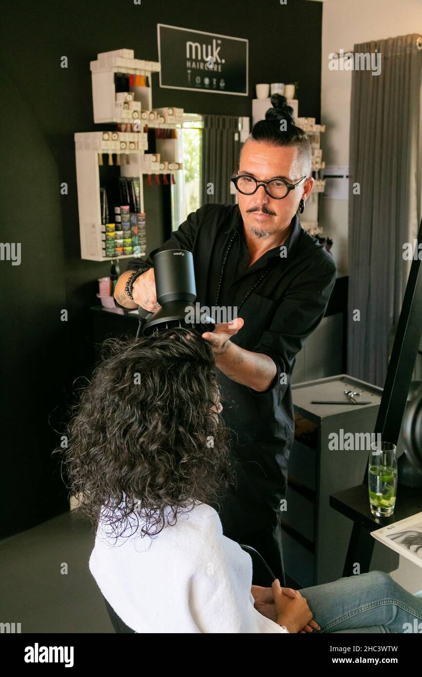 Cape Town, South Africa March 29, 2021 BTS of Celebrity hairstylist