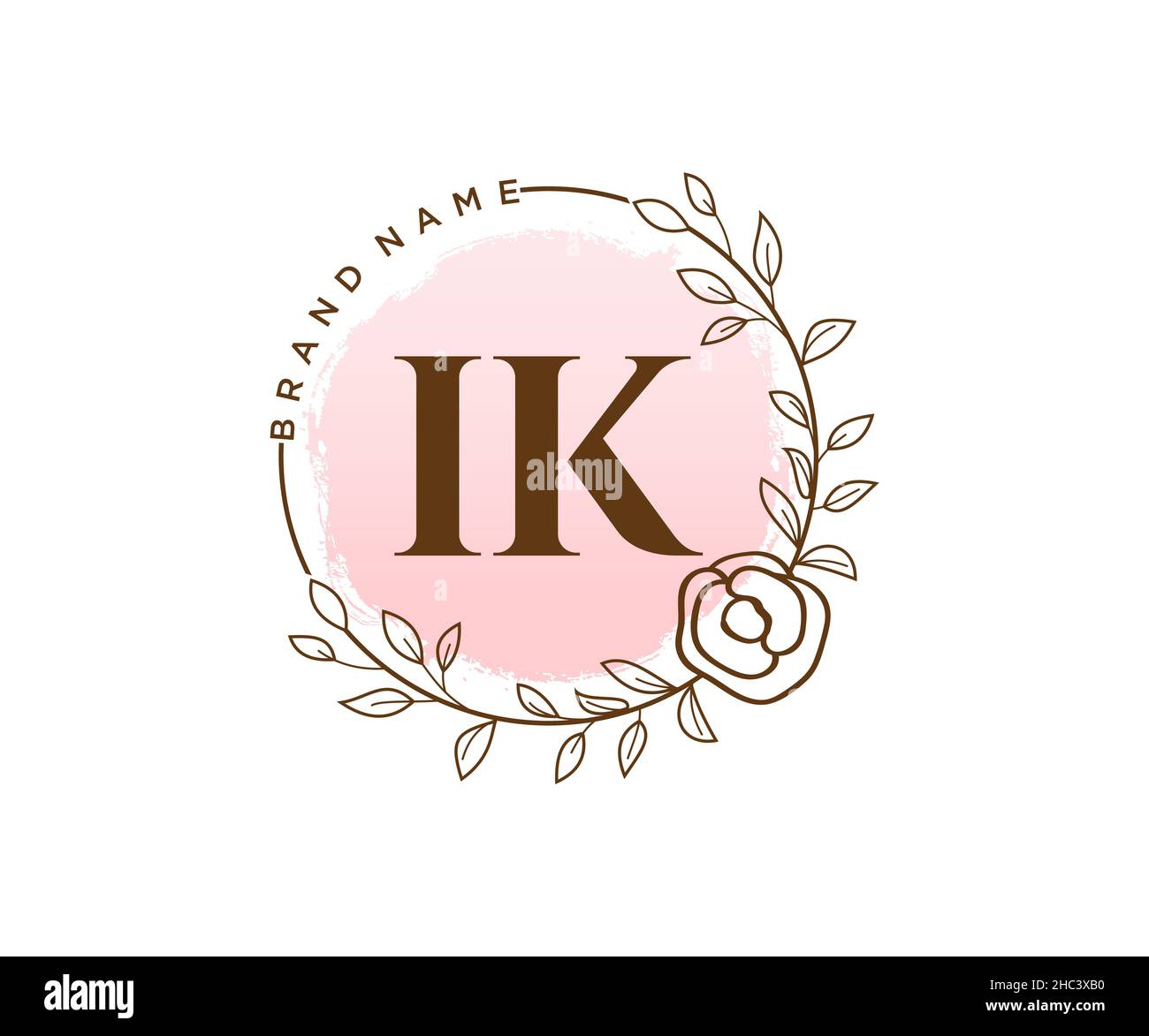 Ik letter logo design with simple style Royalty Free Vector